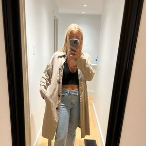 Tan trench coat